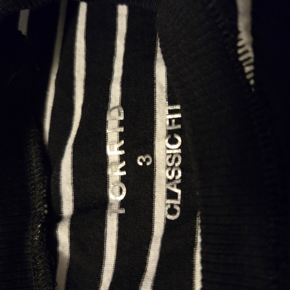 Torrid Black and White Striped Top